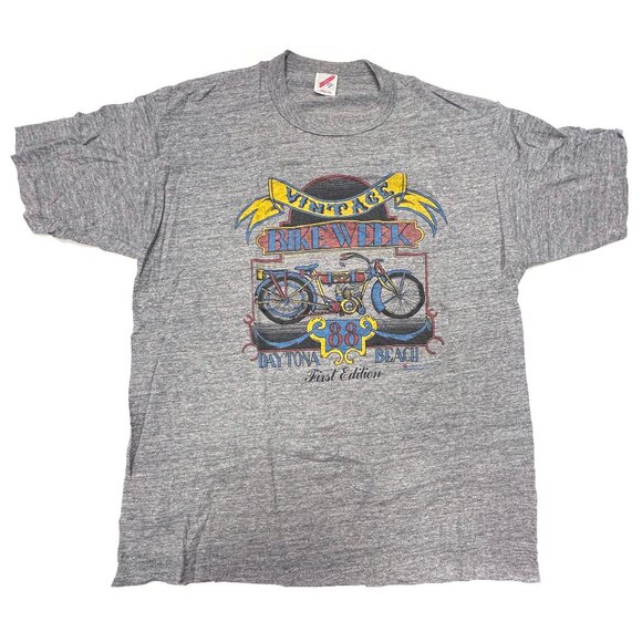 Motorcycle Vintage Bike Week 1988 T Shirt XXL 80s Daytona Beach Distressed - Picture 1 of 7